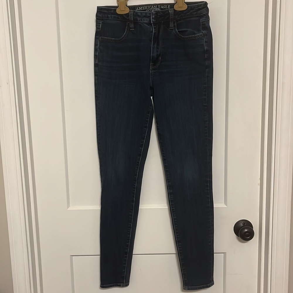 American Eagle Super Hi-Rise Jegging Size 6 Long Dark Wash